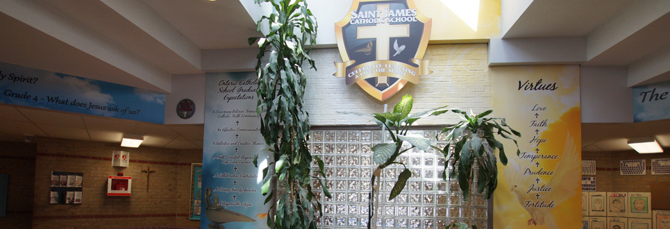 Front lobby of St. James Catholic School.